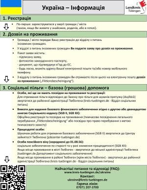 Link zum Infoblatt in ukrainischer Sprache, Vorschaubild des Dokuments