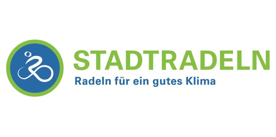 Logo für Stadtradeln in Baden-Württemberg: Beschriftung "Stadtradeln, Radeln für ein gutes Klima", davor grafisches Symbol radfahrende Person im 