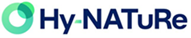 Logo des Projekts mit Beschriftung "Hy-NATuRe" und zwei symbolisch übereinanderliegenden Kreisen