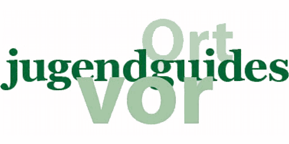 Logo mit Beschriftung "jugendguides vor Ort"