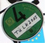 Feinstaubplakette Runder Aufkleber mit dem Kfz-Kennzeichen beschriftet