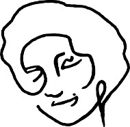 Umrisse eines Frauenkopfes als Zeichnung