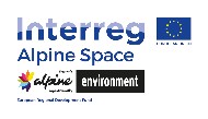 Logo mit Schriftzug Interreg Alpine Space und EU-Flagge